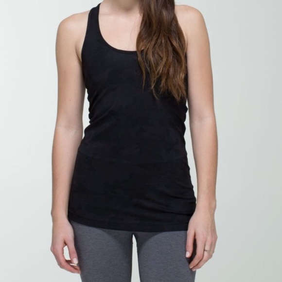 Lululemon Cool Racerback Tank Top Black Savasana Camo - Picture 2 of 11